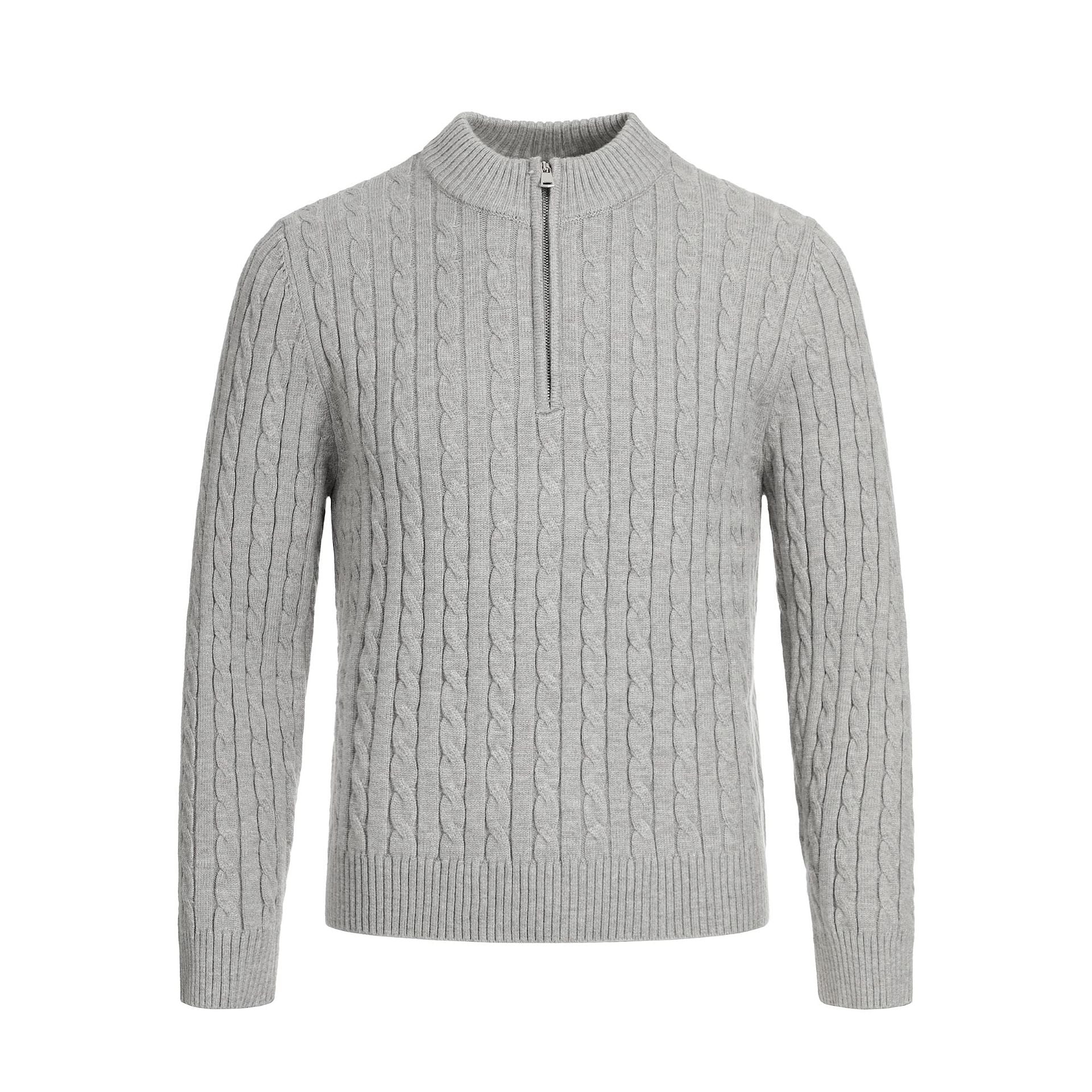 Half open neck knitted sweater