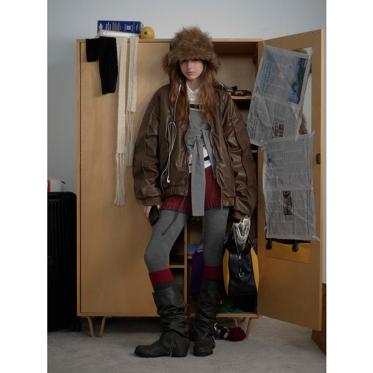 Leather jacket motorcycle cotton coat jacket