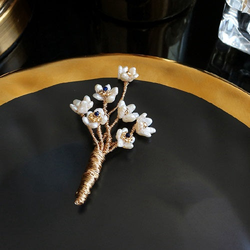 GLSEEVO Natural Shell Flower Handmade Tree Brooch For Women Party Beautiful Brooches Broche Femme Bijoux Luxury Jewellery