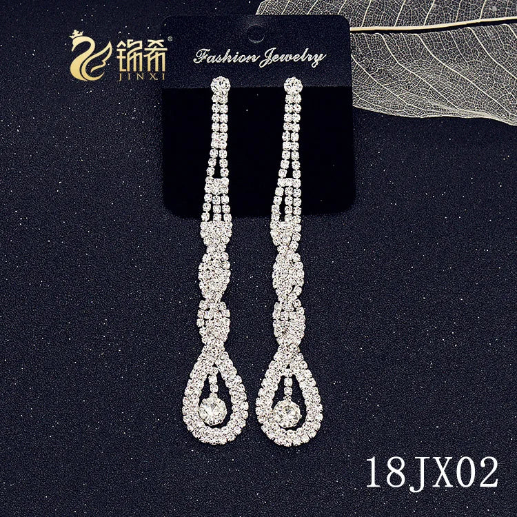 European and American/Korean Beautiful Classical Earrings Super Long Rhinestone Tassel Nightclub Earrings Dress Banquet Ear Ring