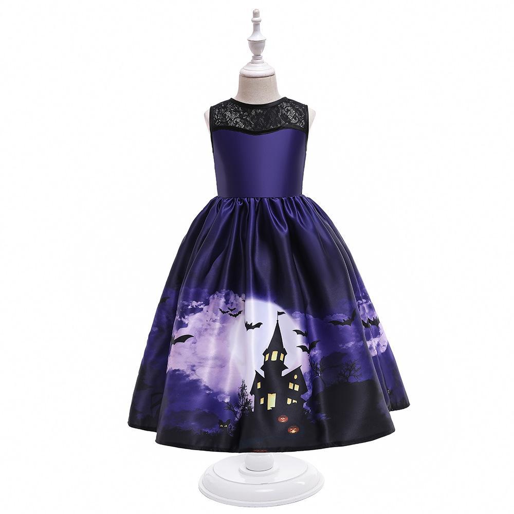 Halloween Dress for Kids Girls Pumpkin Lantern Ghost Costume Party Outfit