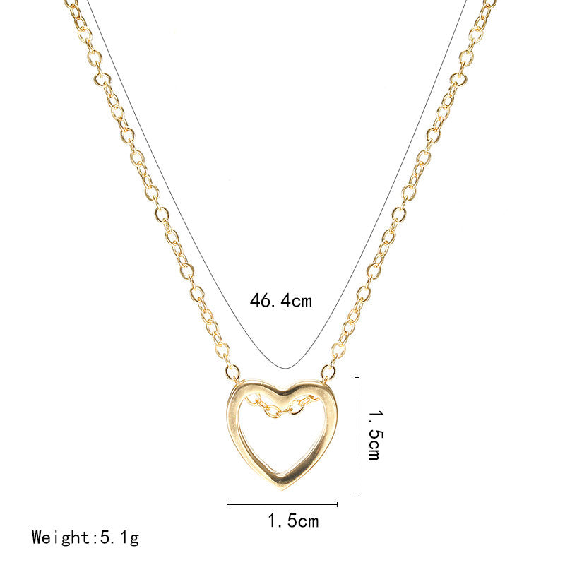 Fashion Design Black Heart Necklace Gold Silver color simple Hollow Jewellery The best of birthday treat