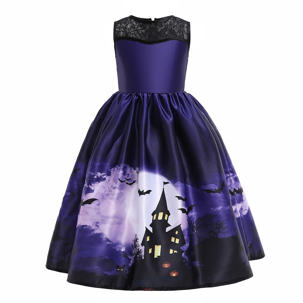 Halloween Dress for Kids Girls Pumpkin Lantern Ghost Costume Party Outfit
