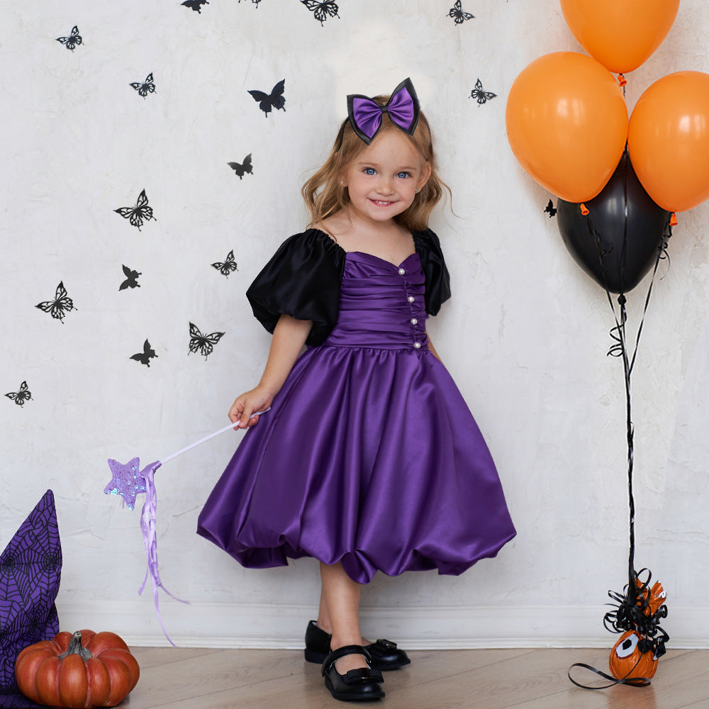 Halloween Kids Costume Role Play Cosplay Little Witch Witch Party Performance Outfit