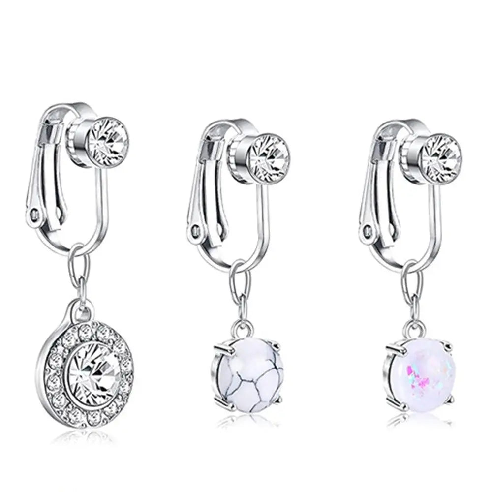 Beach Accessories Non Piercing Clip On Earrings Cartilage Clip Faux Belly Piercing Fake Belly Ring Navel Rings Body Jewelry