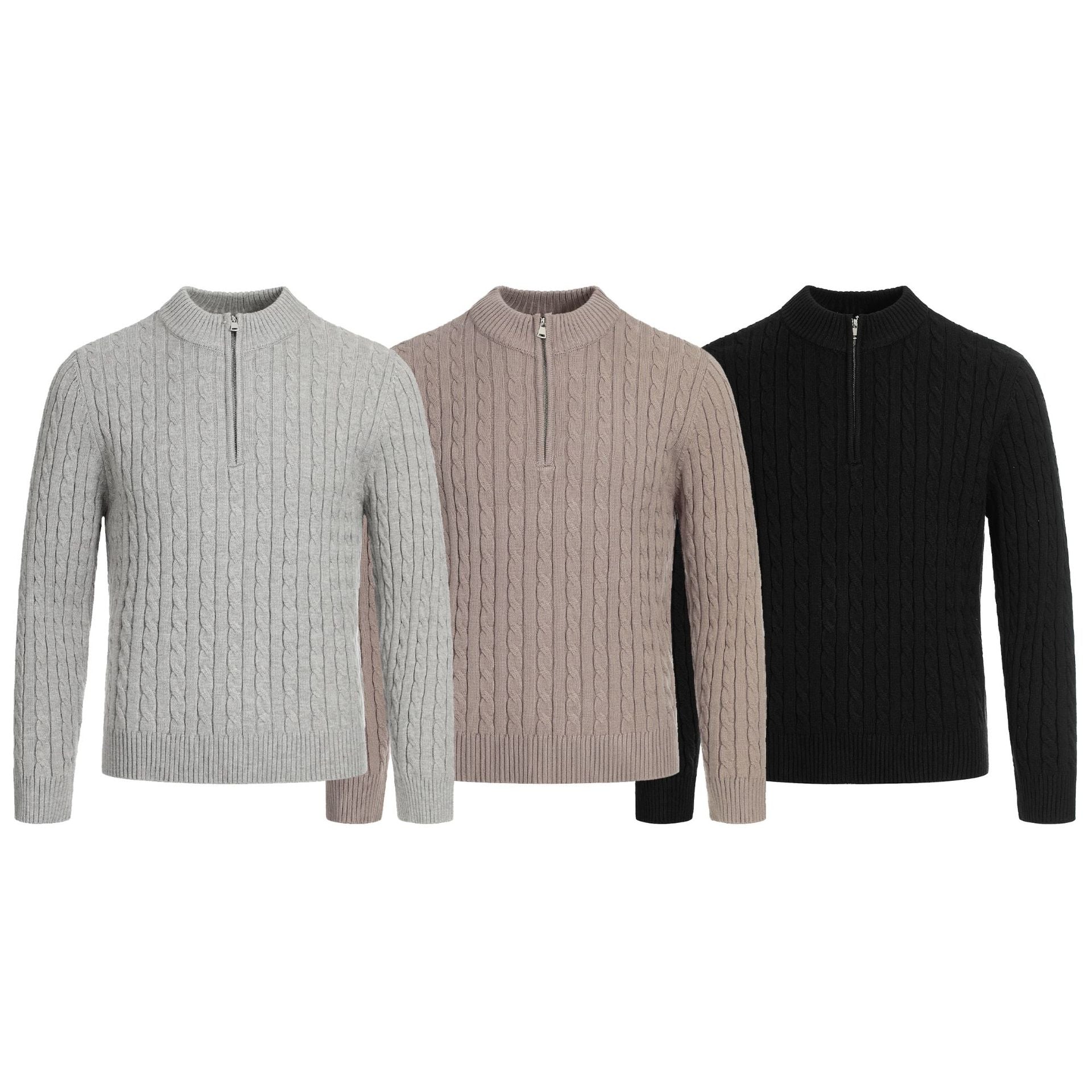 Half open neck knitted sweater