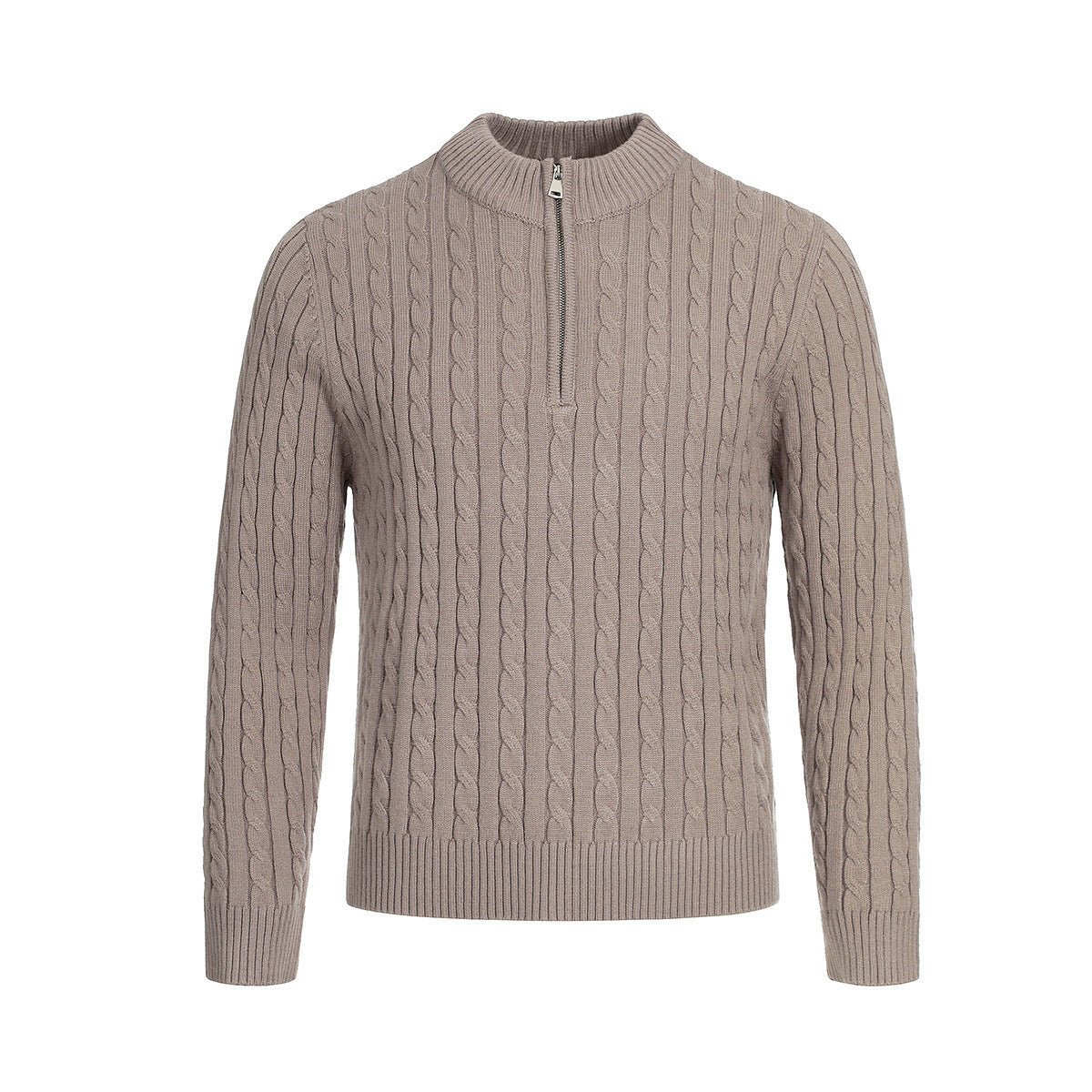 Half open neck knitted sweater