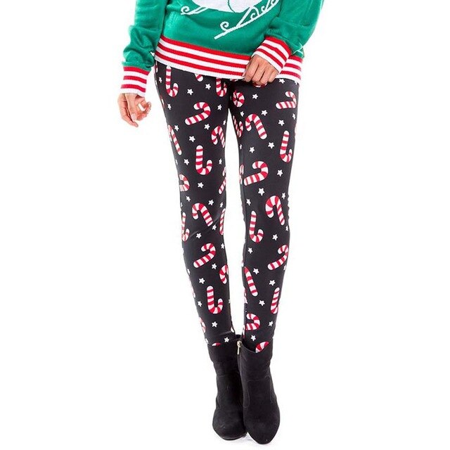 2019 Christmas Leggings Women New Year Print Legging Ladies Pants Women Winter Xmas Leggings for Women Slim Sport Legging Female