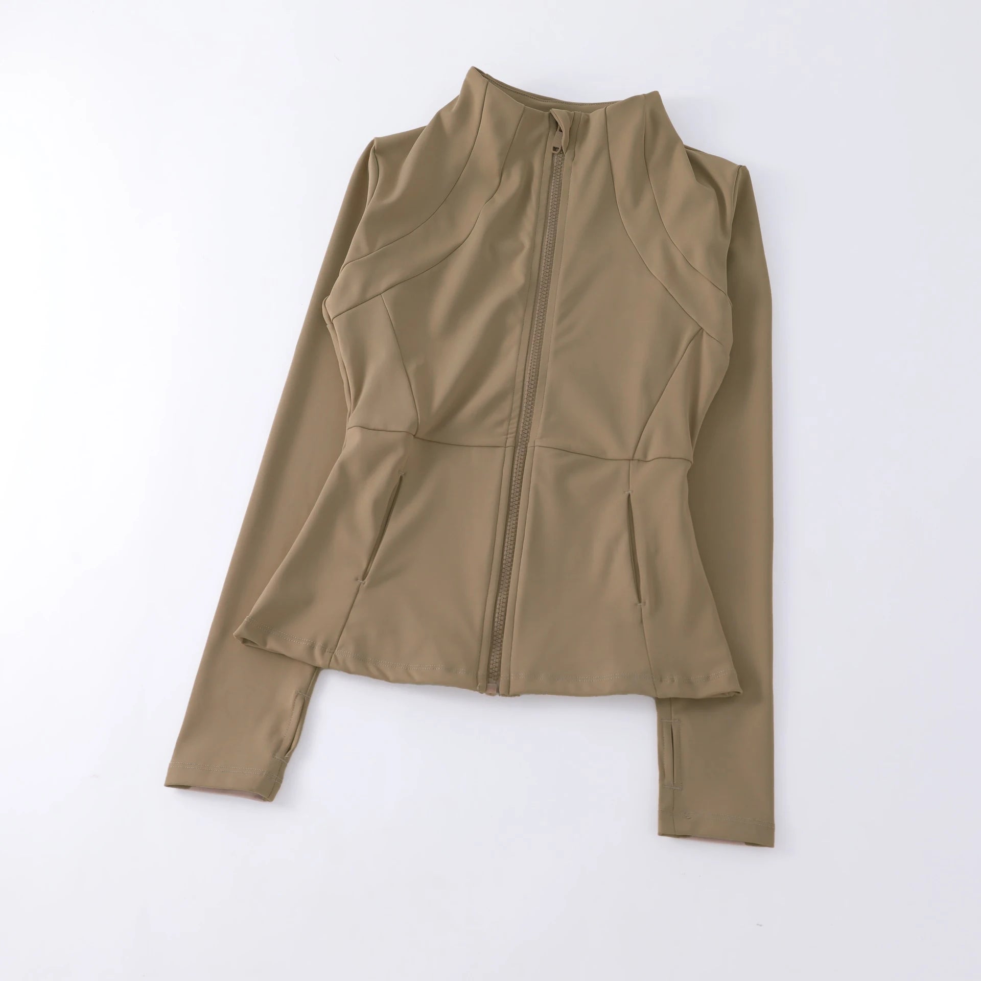 New yoga wear ladies coat round high elastic loose exercise yoga fitness long sleeve stand-up collar  yoga tops