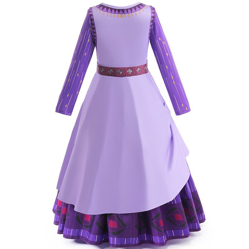 Cute Cosplay Long Sleeve Star Wish Asha Same Style Dress for Girls – Kids Formal Dress