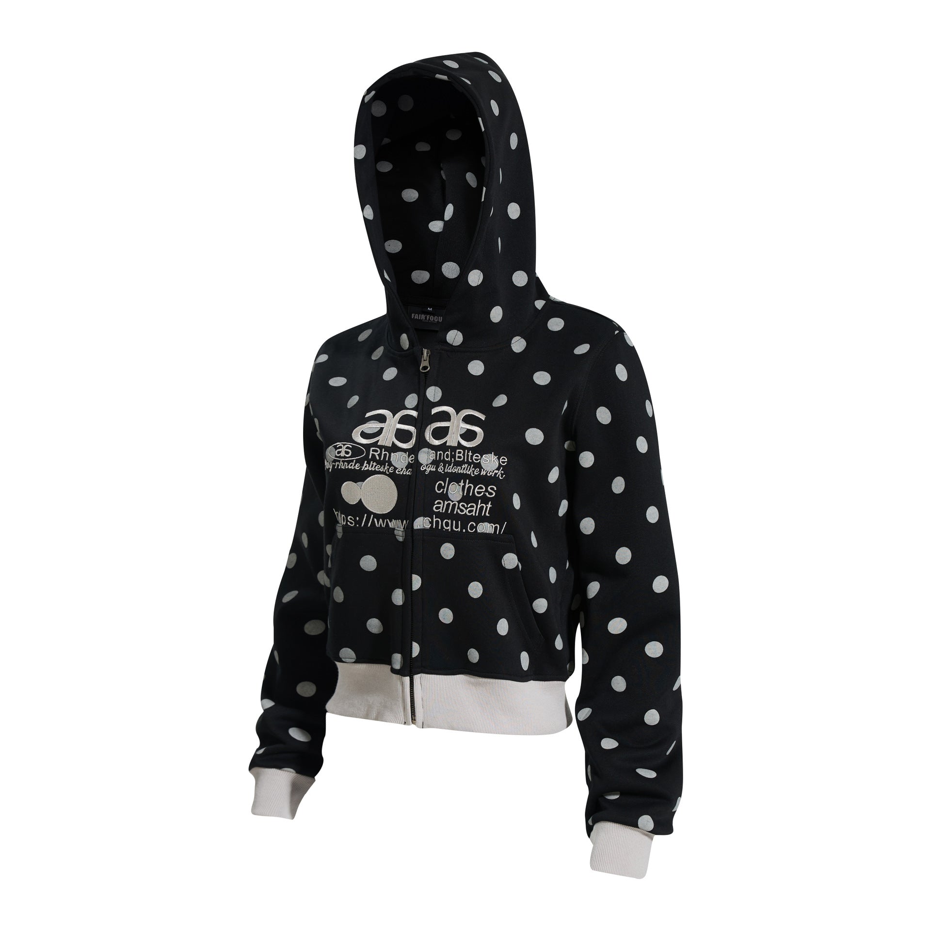 Embroidered Zipper Hoodie