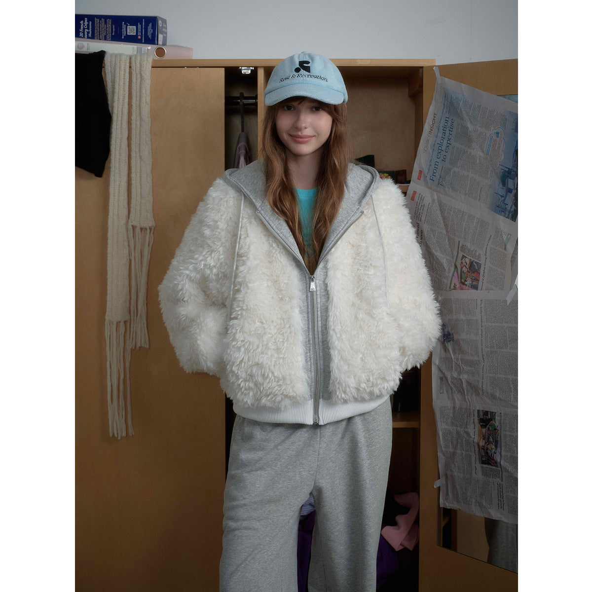 Lamb wool warm cotton coat