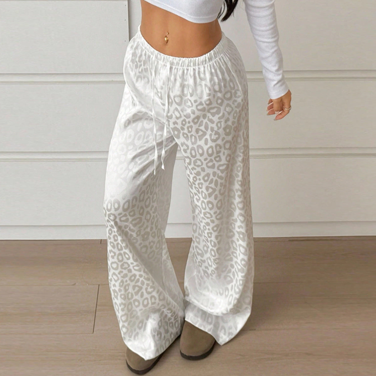 Casual jacquard casual pants for women