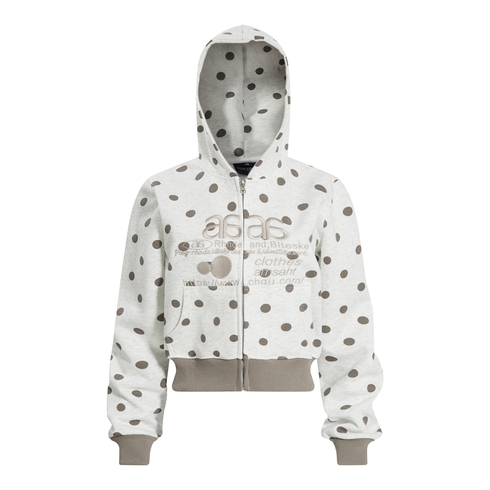 Embroidered Zipper Hoodie