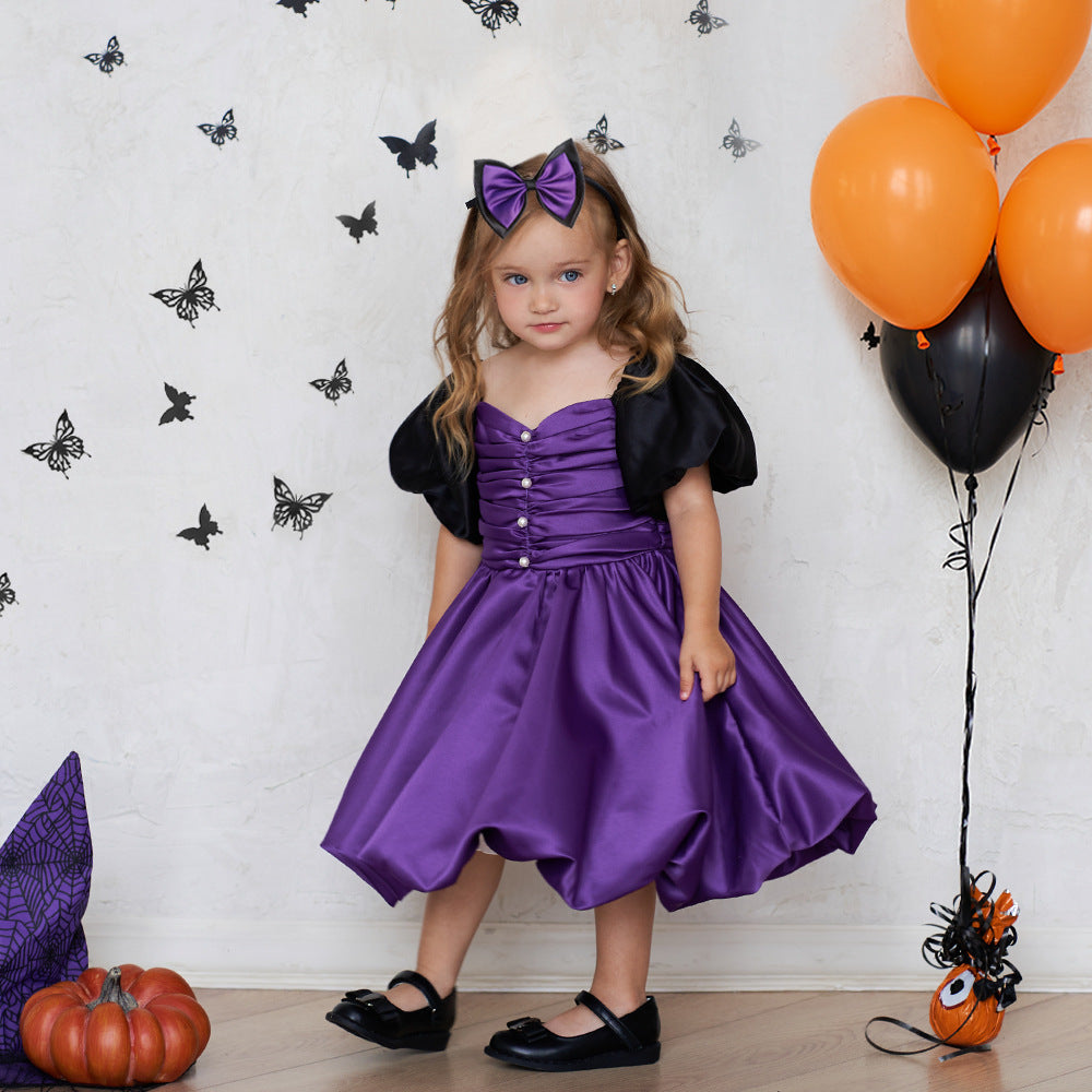 Halloween Kids Costume Role Play Cosplay Little Witch Witch Party Performance Outfit