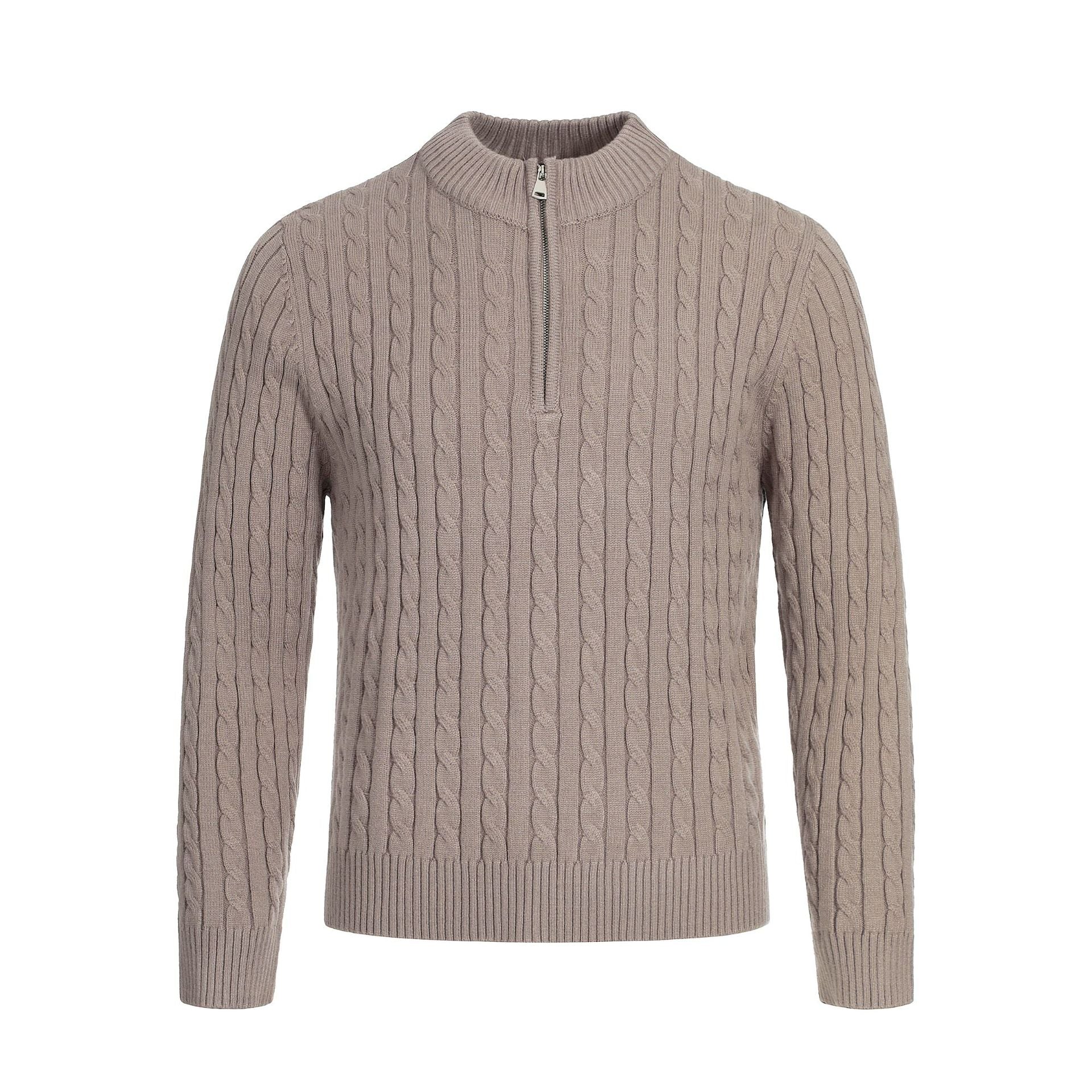 Half open neck knitted sweater