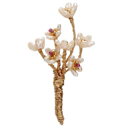 GLSEEVO Natural Shell Flower Handmade Tree Brooch For Women Party Beautiful Brooches Broche Femme Bijoux Luxury Jewellery