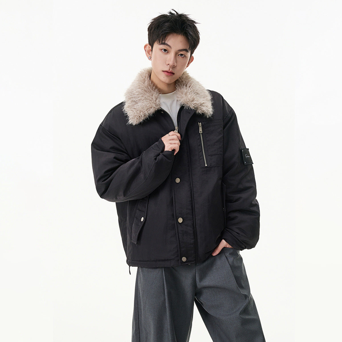 Woolen collar cotton clothing workwear jacket