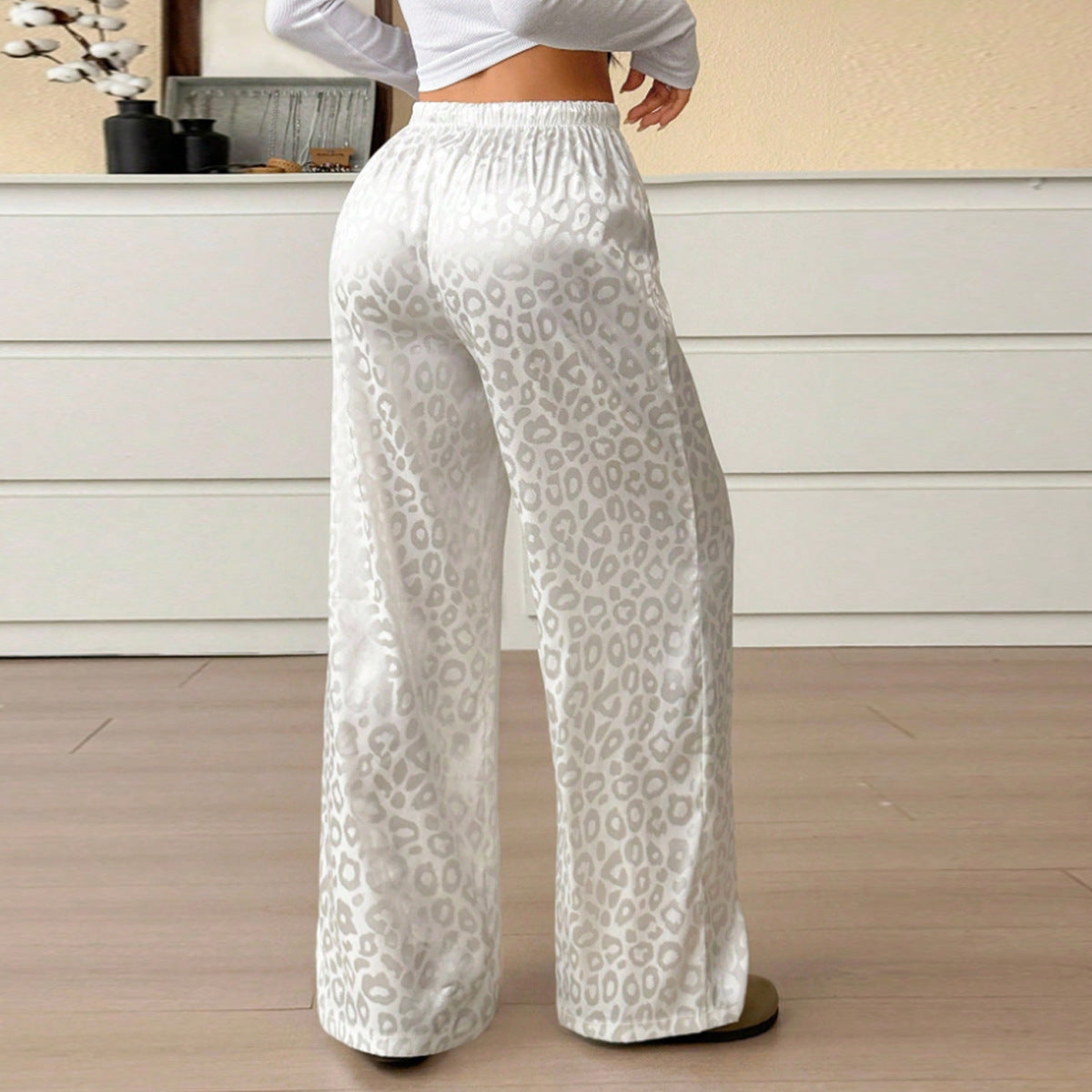 Casual jacquard casual pants for women