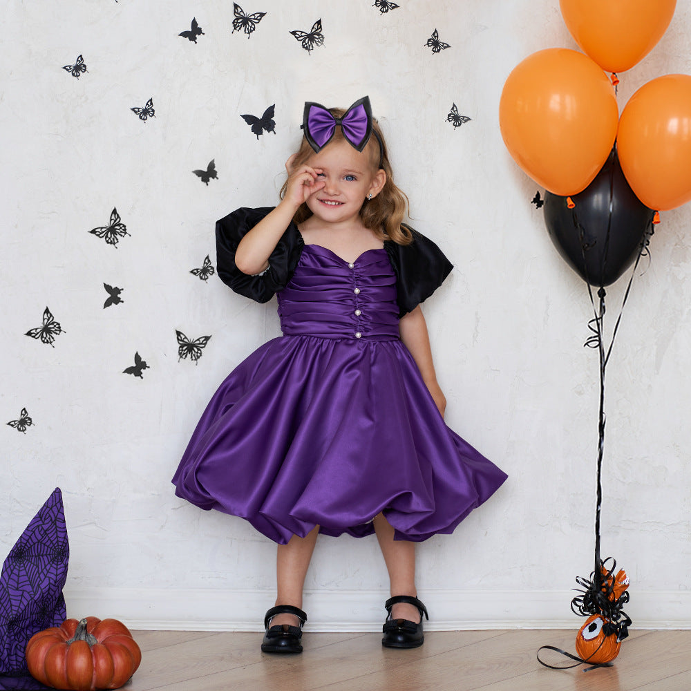 Halloween Kids Costume Role Play Cosplay Little Witch Witch Party Performance Outfit