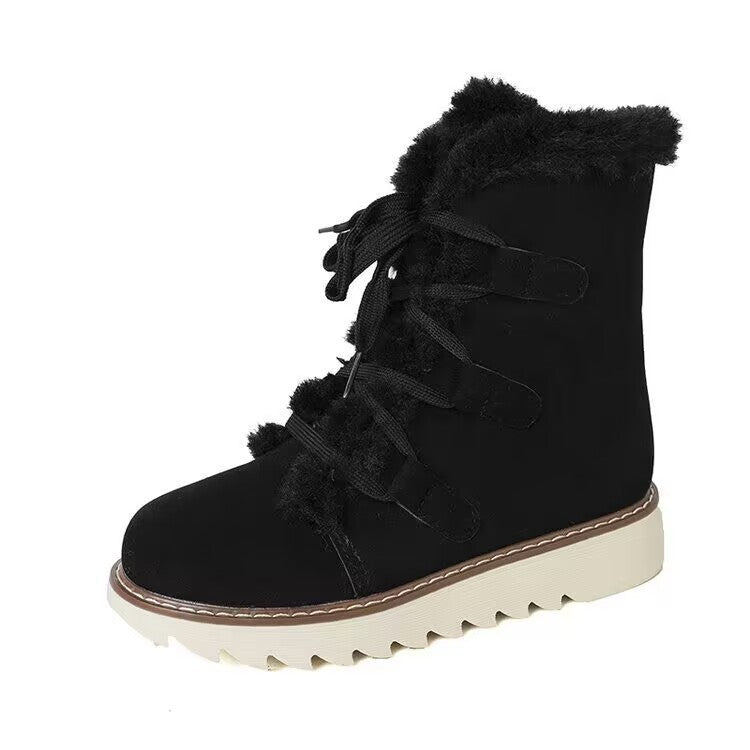 Snow Boots for Women Lace-up Warm Cotton Boots