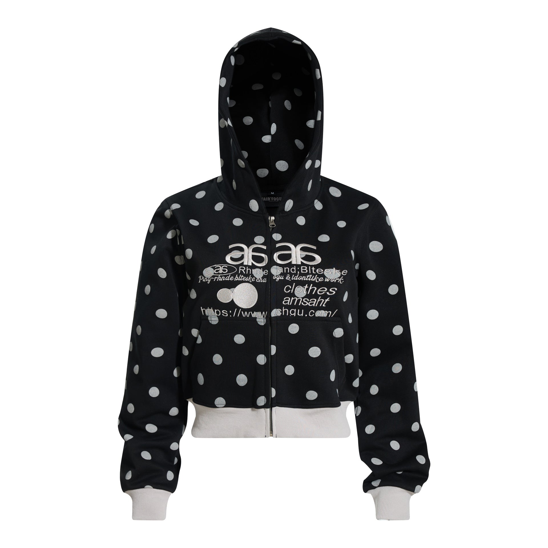 Embroidered Zipper Hoodie