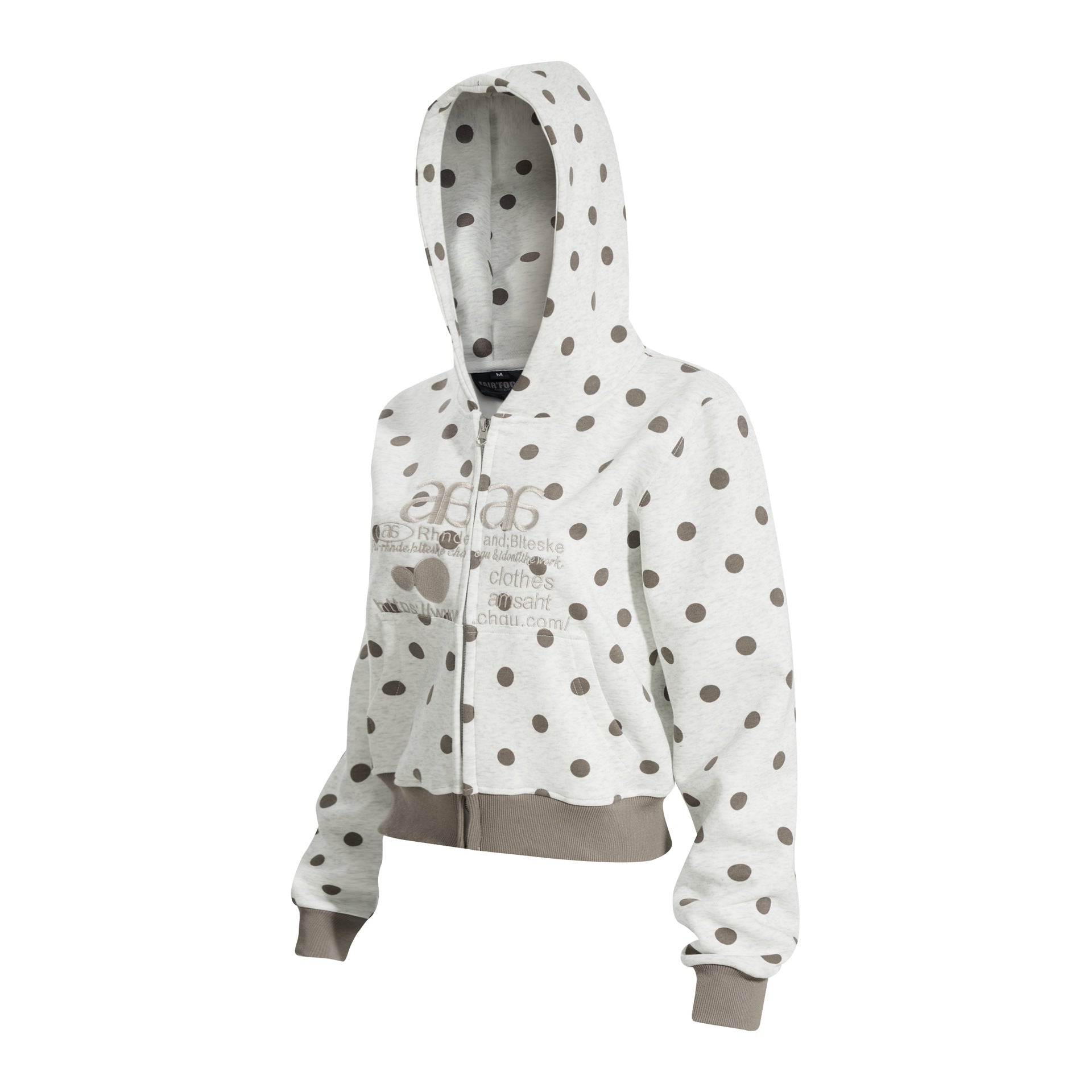 Embroidered Zipper Hoodie