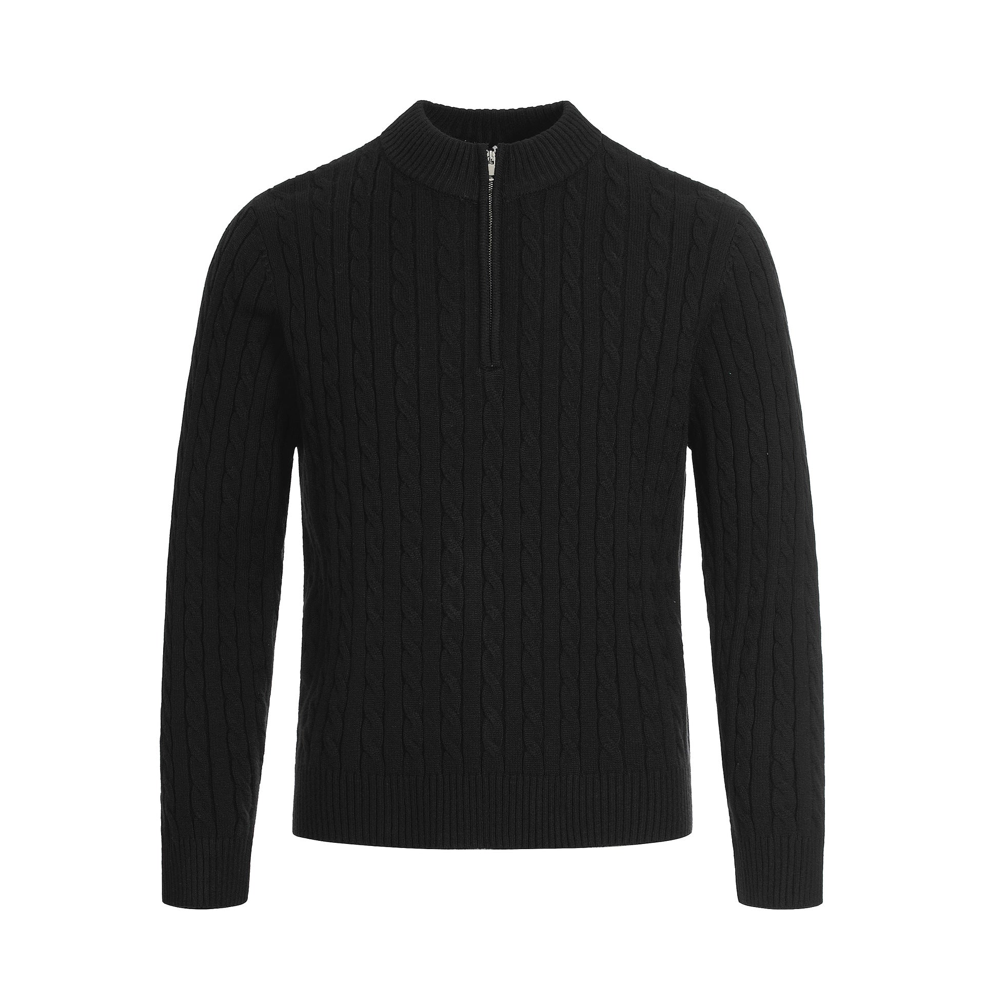 Half open neck knitted sweater