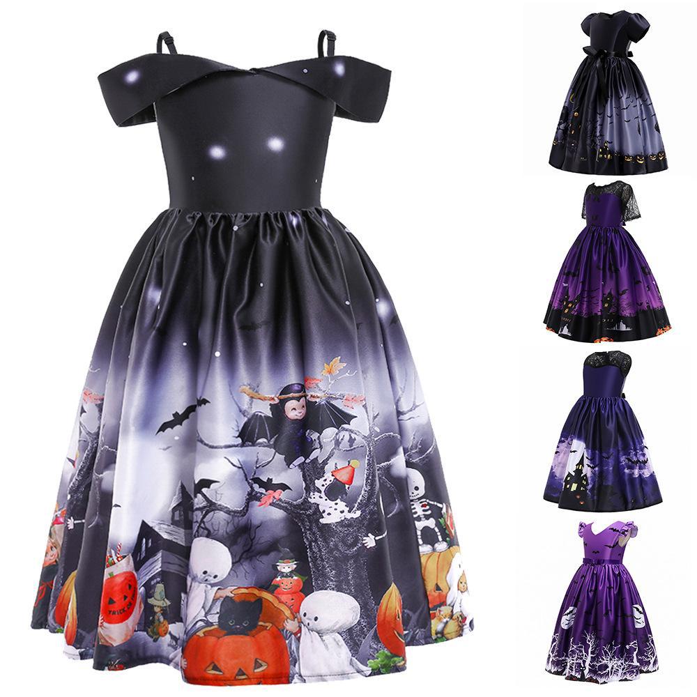 Halloween Dress for Kids Girls Pumpkin Lantern Ghost Costume Party Outfit