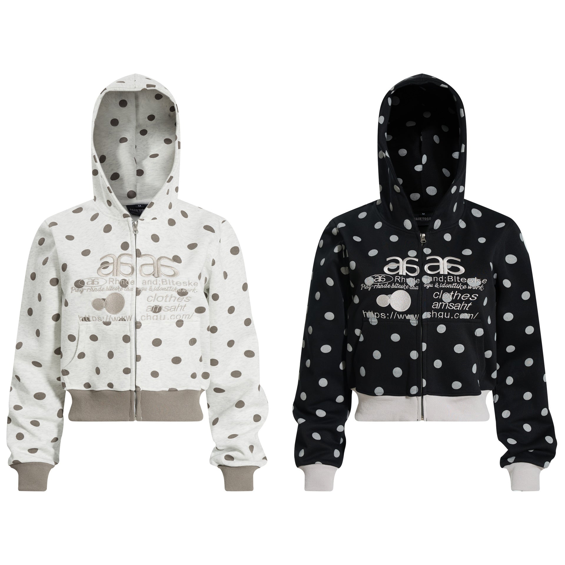 Embroidered Zipper Hoodie