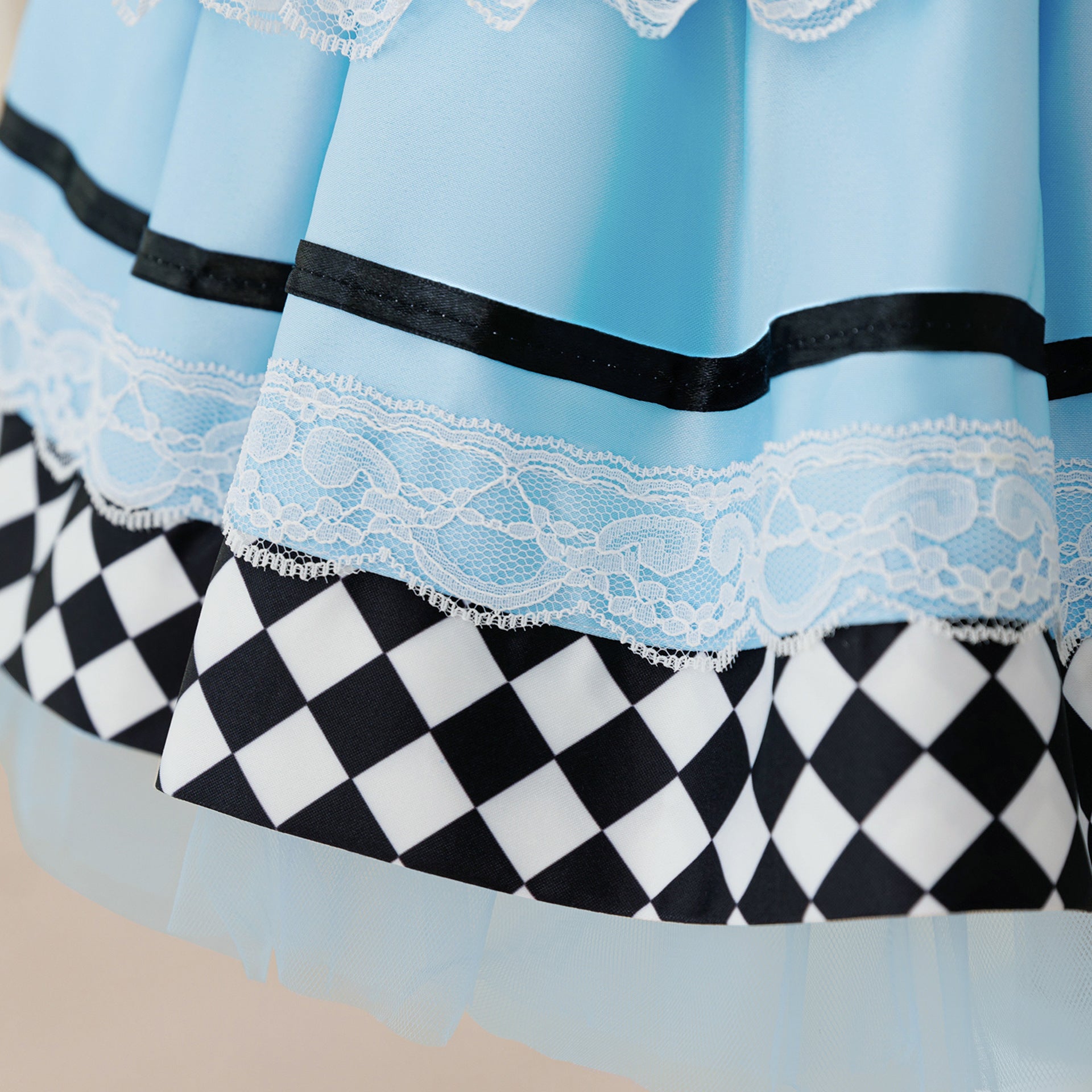 Halloween Lolita Alice Maid Dress for Girls, Flutter Sleeve Princess Dress, Stage Performance Costume