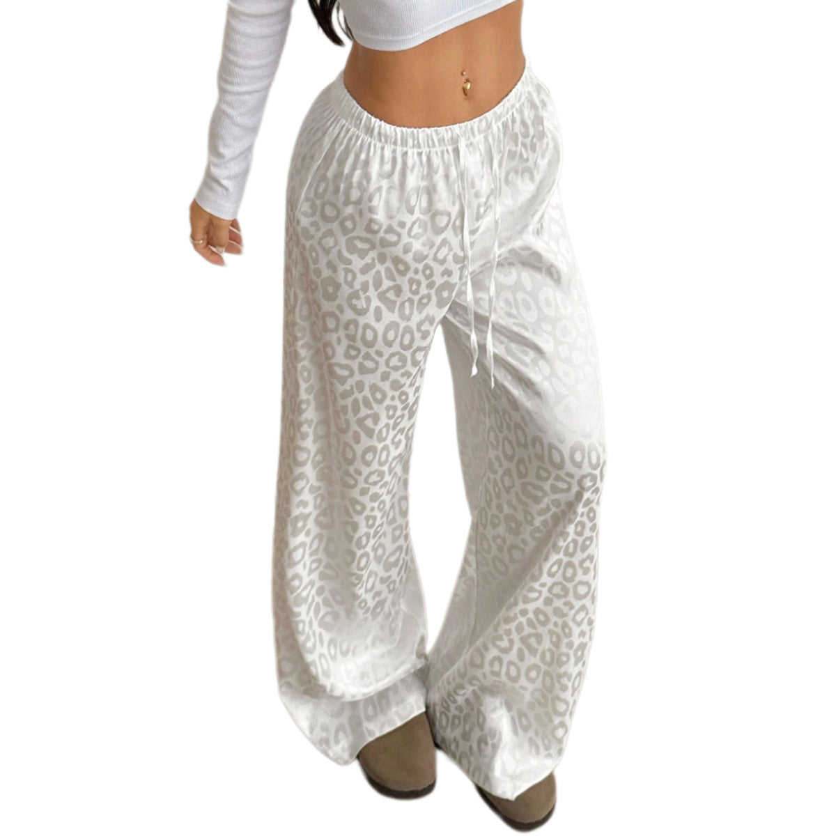 Casual jacquard casual pants for women