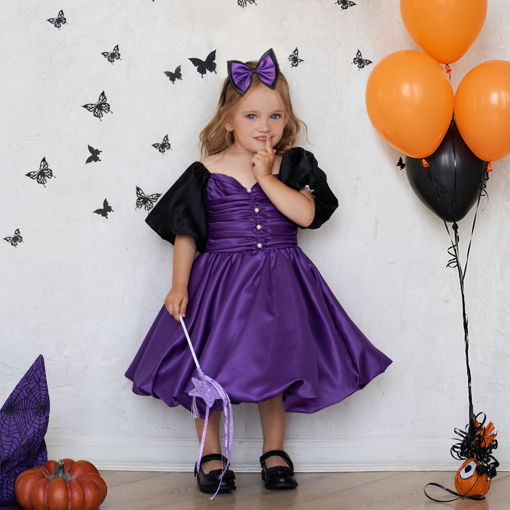 Halloween Kids Costume Role Play Cosplay Little Witch Witch Party Performance Outfit