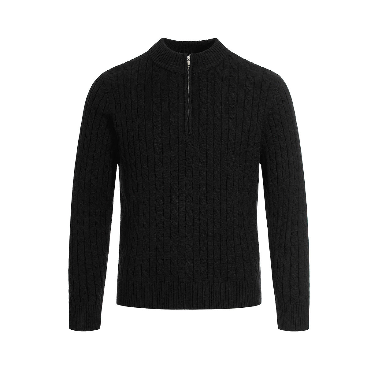 Half open neck knitted sweater