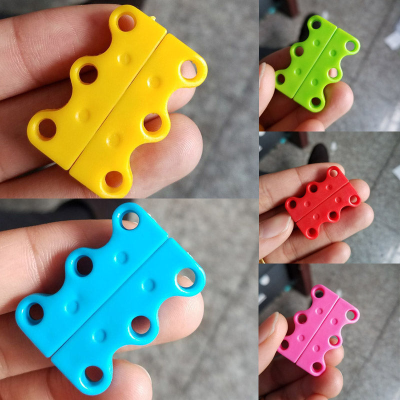 Adult Child Buckles Hooks Casual Sneaker Magnetic Shoe Buckle No Tie 2 Pcs Apparel Sewing Fabric Shoelace Spoons