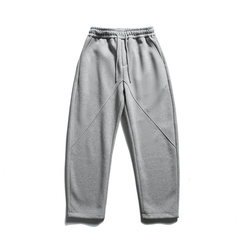 Trendy Thickened Composite Casual Trousers for Men Straight Leg Pants