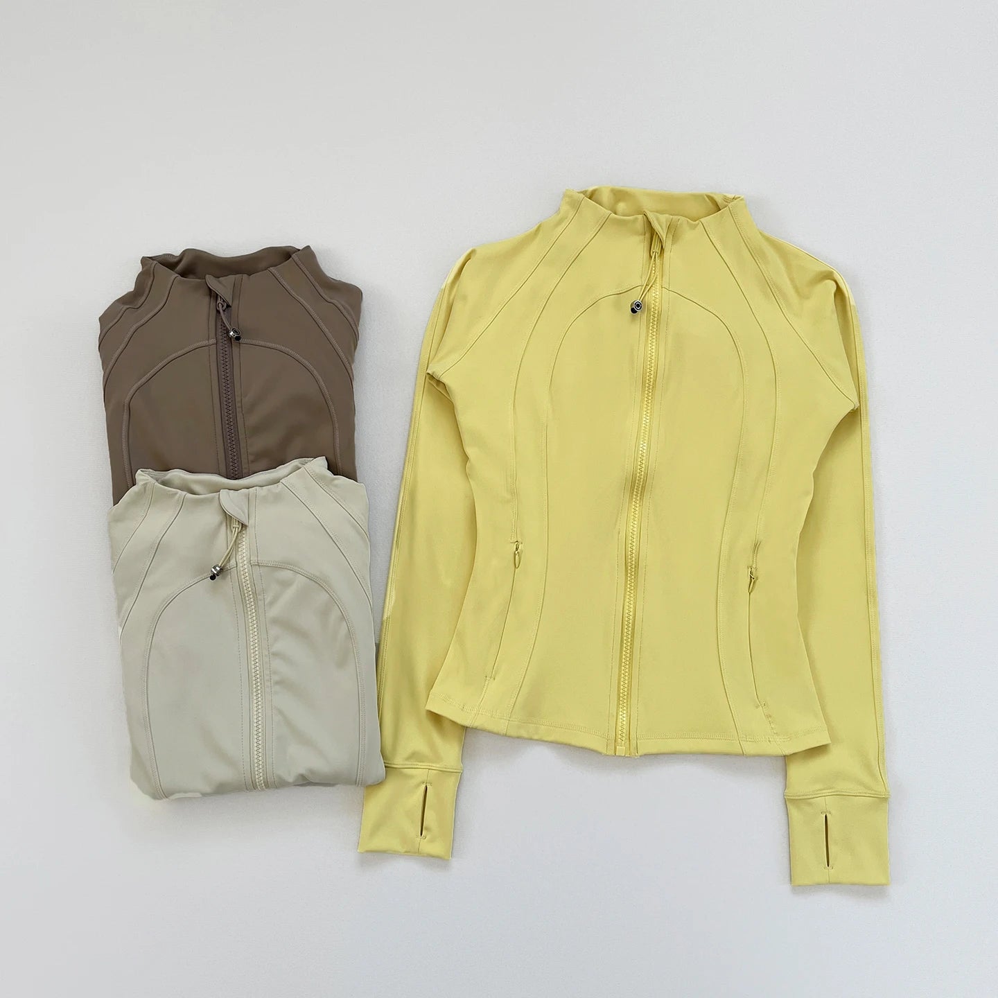 Women's Multi - color Sports Knit Jacket, Casual Long - sleeve Top, Fashion Solid - color Yoga Outerwear, 2025 New Arrival