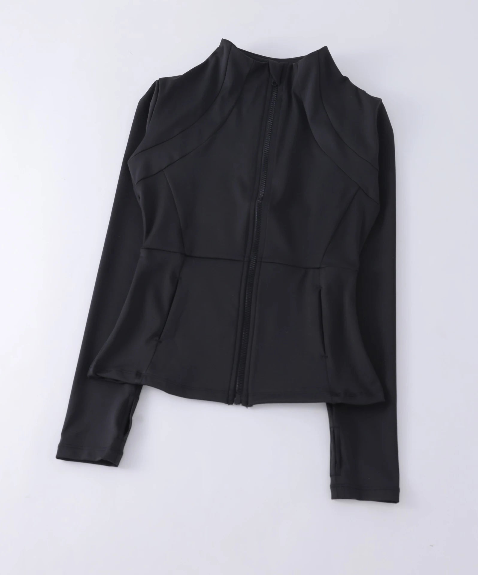 New yoga wear ladies coat round high elastic loose exercise yoga fitness long sleeve stand-up collar  yoga tops